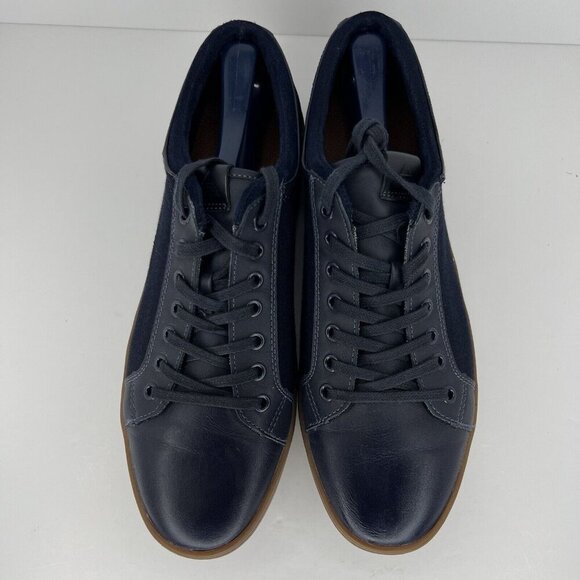ALDO Casual Two-Tone Navy Suede and Faux Leather Premium Loafers Mens Size 12
